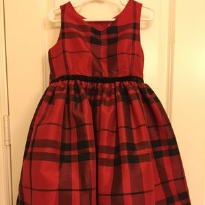 Girls red plaid dress